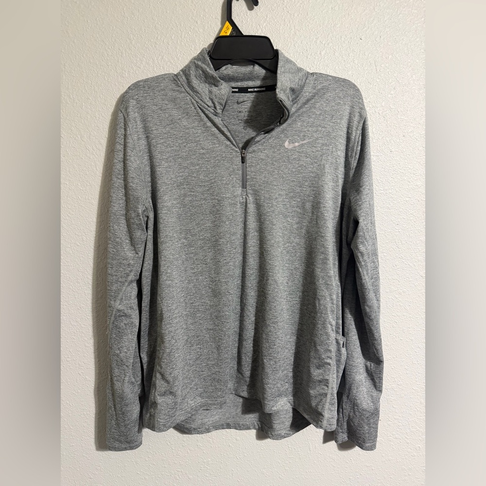 Nike Heather Gray Quarter-Zip Top